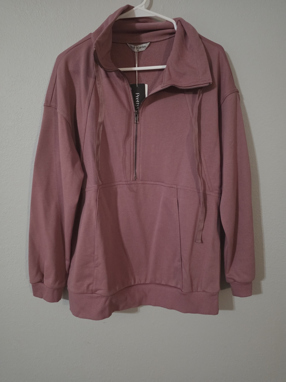 Women's Half-Zip Pullover Sweater - Dusty Mauve